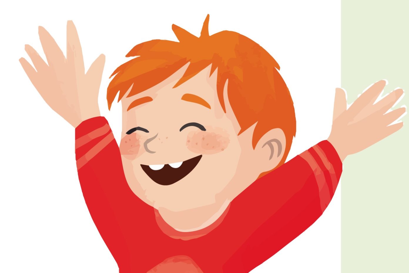 Illustration eines Jungen, der sich freut.