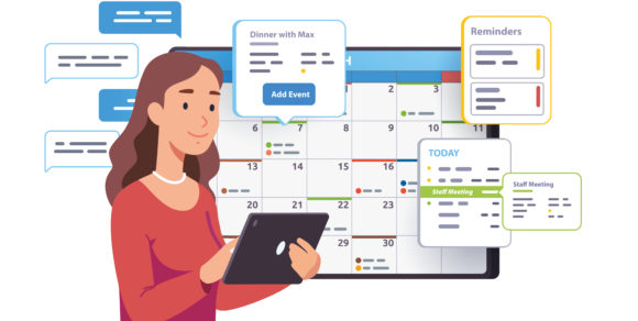 Illustration eines digitalen Kalenders für den Kitaalltag