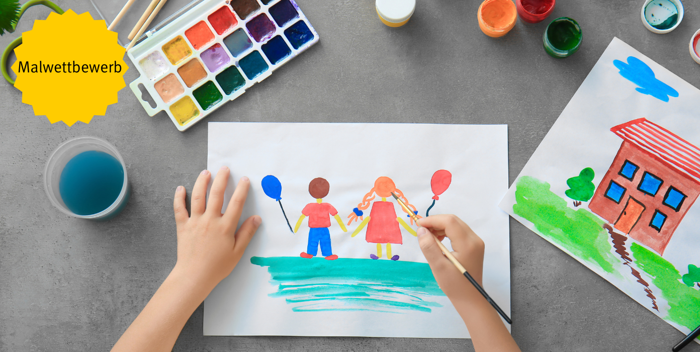 Malsachen und gemaltes Bild