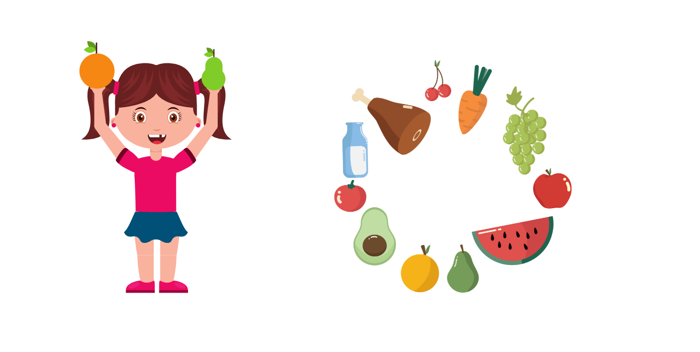 Junges Mädchen mit Obst und Gemüse