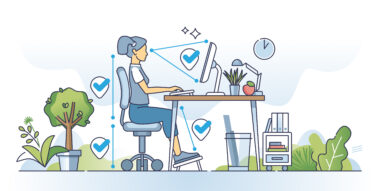 Illustration: Ergonomischer Schreibtischarbeitsplatz